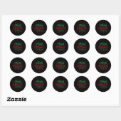 Vrolijk kerstfeest voor u en de uwe ronde sticker (Vel)