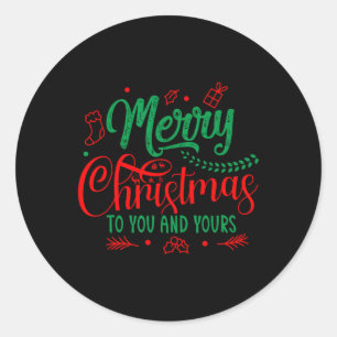 Vrolijk kerstfeest voor u en de uwe ronde sticker