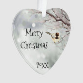 Vrolijk kerstfeest-vorst traditionele vogel ornament (voorkant)