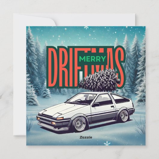 (Vrolijk Kerstfeest) Vrolijk Driftmas - Hachiroku Feestdagenkaart (Achterkant)