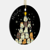 Vrolijk Kerstfeest Vrolijk Kat-Mas Kat Boom Keramisch Ornament (Rechts)
