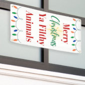 Vrolijk Kerstfeest Vuile Dieren Vakantie Spandoek (Buitenkant Gebouw)