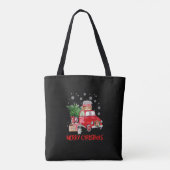 Vrolijk kerstfeest  Wagon Red Truck Tree-programma Draagtas (Achterkant)