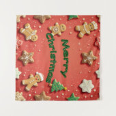 Vrolijk kerstfeest wandkleed (Voorkant (horizontaal))