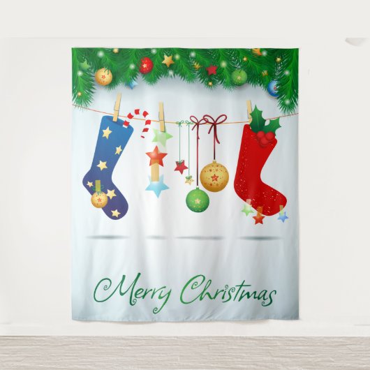 Vrolijk kerstfeest  wandkleed (Voorkant)