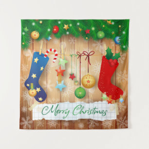 Vrolijk kerstfeest wandkleed