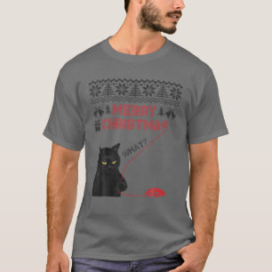Vrolijk kerstfeest wat? Black Cat Stole kerst Ug T-shirt