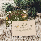 Vrolijk kerstfeest Waterverf bosrijke paddenstoele Feestdagenkaart