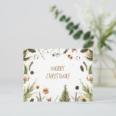 Vrolijk kerstfeest Waterverf Feestdagenkaart (Staand voorkant)