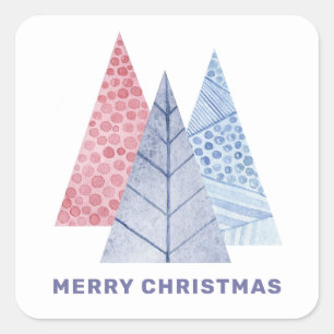 vrolijk kerstfeest. Waterverf geometrische winterb Vierkante Sticker