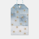 Vrolijk Kerstfeest Waterverf Holly Glitter Star Sn Cadeaulabel (Achterkant)