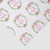 Vrolijk Kerstfeest Waterverf Holly Wreath Tissuepapier (Detail)