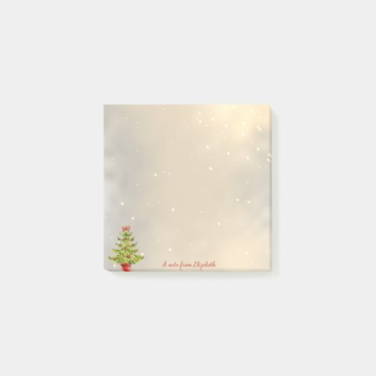 Vrolijk kerstfeest, Waterverf kerstboom Post-it® Notes (Voorkant)