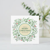 Vrolijk kerstfeest Waterverf met Kaart voor feestd (Staand voorkant)