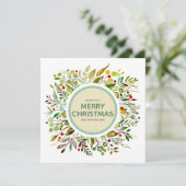 Vrolijk kerstfeest Waterverf met trilling Feestdagenkaart (Staand voorkant)