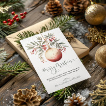 Vrolijk kerstfeest Waterverf Ornament Holly Berry