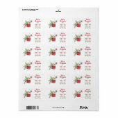 Vrolijk kerstfeest Waterverf Retro Holiday Foliage Etiket (Full Sheet)
