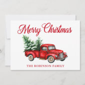 Vrolijk kerstfeest Waterverf rode vliegbomen Feestdagenkaart (Voorkant)