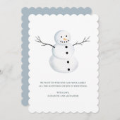 vrolijk kerstfeest. Waterverf schattige sneeuwman. Feestdagenkaart (Voorkant / Achterkant)