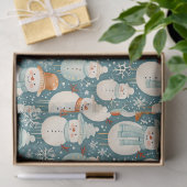 vrolijk kerstfeest | Waterverf Sneeuwmannen Kerst Tissuepapier (Geschenk)