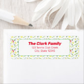 Vrolijk kerstfeest Waterverf Tennis Balls & Racket Etiket (Insitu)