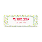 Vrolijk kerstfeest Waterverf Tennis Balls & Racket Etiket (Voorkant)