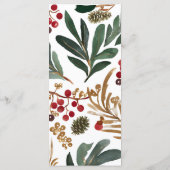 Vrolijk kerstfeest Waterverf winterbessen niet-fot Menu (Achterkant)