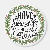 Vrolijk kerstfeest Waterverf Wreate Magneet (Voorkant)