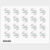 Vrolijk kerstfeest Waterverf Wreath Ronde Sticker (Vel)