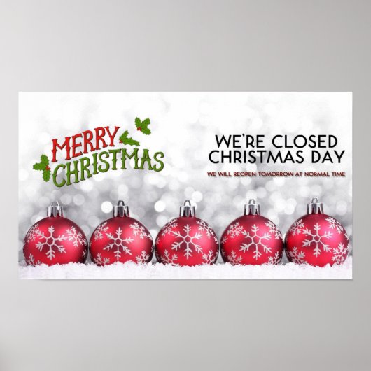 Vrolijk kerstfeest, we zijn gesloten poster (Voorkant)