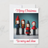 Vrolijk Kerstfeest, wees vrolijk en glans Bedankkaart (Voorkant)