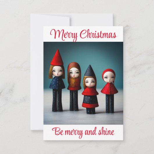 Vrolijk Kerstfeest, wees vrolijk en glans Bedankkaart (Voorkant)