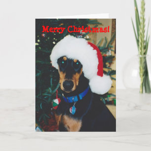 vrolijk kerstfeest! Wenskaart van Doberman Feestdagen Kaart