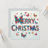 Vrolijk kerstfeest Wenskaarten Kaart (Voorkant / Achterkant in situ)