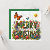 Vrolijk kerstfeest Wenskaarten Kaart (Voorkant / Achterkant in situ)