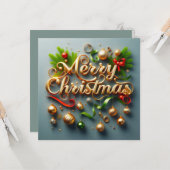 Vrolijk kerstfeest Wenskaarten Kaart (Voorkant / Achterkant in situ)