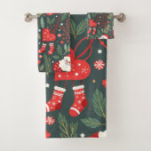 Vrolijk kerstfeest Whimsy Bad Handdoek (Insitu)