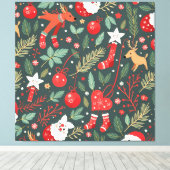 Vrolijk kerstfeest Whimsy Canvas Afdruk (Insitu (Houten vloer))
