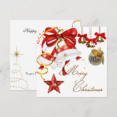 Vrolijk kerstfeest White Gold Red Xmas Glitter Kaart (Voorkant / Achterkant)