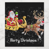 Vrolijk kerstfeest wijn etiket (Enkel label)