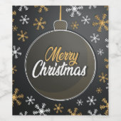Vrolijk kerstfeest wijn etiket (Enkel label)