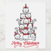 Vrolijk kerstfeest wijn etiket (Enkel label)