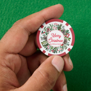 vrolijk kerstfeest winter groenblijvende planten r poker chips