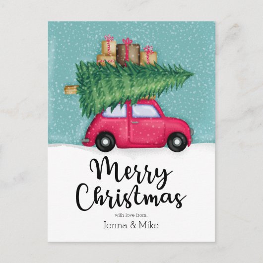 Vrolijk kerstfeest | Winter Snowflake Car Briefkaart (Voorkant)