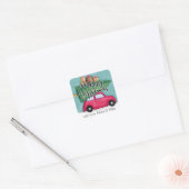 Vrolijk kerstfeest | Winter Snowflake Car Vierkante Sticker (Envelop)