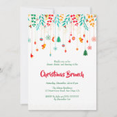 Vrolijk Kerstfeest Winter Stockings Holiday Party Kaart (Voorkant)