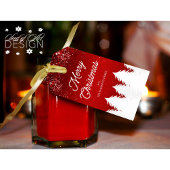 Vrolijk Kerstfeest Winterbomen & Sneeuwvlokken Roo Cadeaulabel