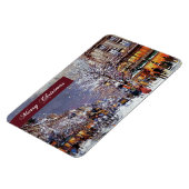 Vrolijk kerstfeest.  Winterparisian Scene Magneet (Linkerzijde)