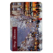 Vrolijk kerstfeest.  Winterparisian Scene Magneet (Verticaal)