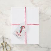 vrolijk kerstfeest. Wintervakantie rood lollipop s Cadeaulabel (Met Touw)